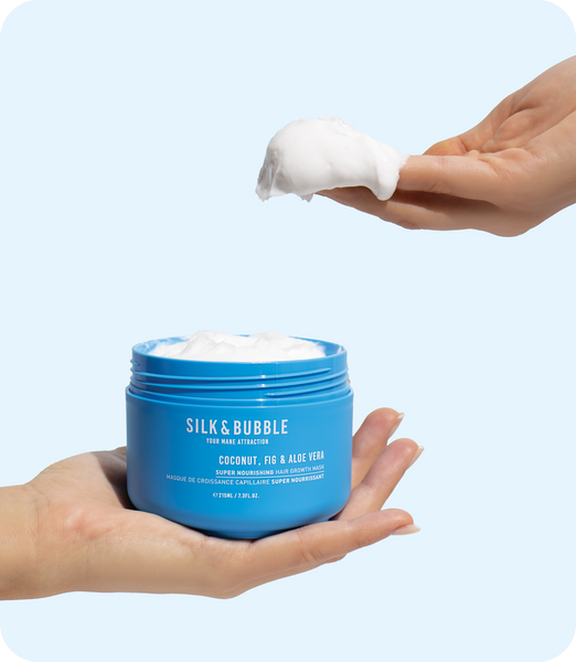 Silk and bubble Your Mane Attraction Super Nourishing Hair Growth Mask, specially formulated for promoting healthy hair growth